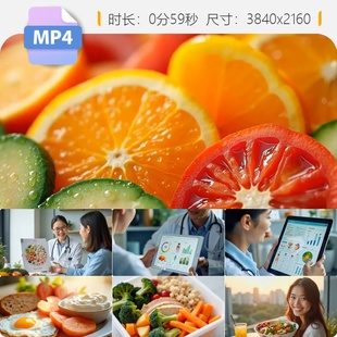 高清营养师定制瘦身餐减肥食谱绿色蔬果沙拉健康饮食搭配视频素材