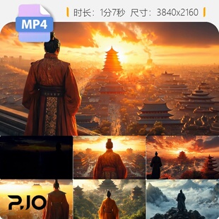 高清三皇五帝到明清皇帝中国历史传奇人物文化传承纪录片视频素材