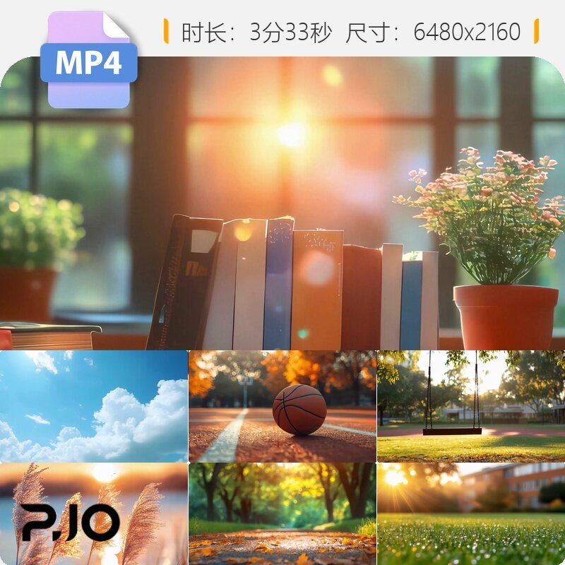 高清光阴的故事配乐成品青春校园毕业季操场教室舞台背景视频素材