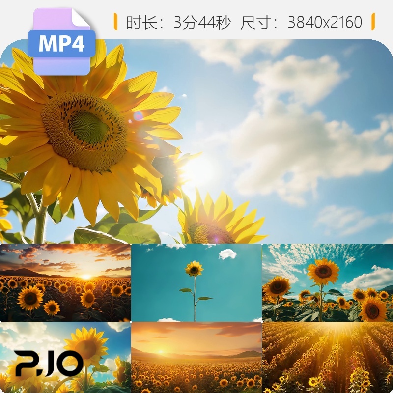 高清向日葵花海延时摄影夏天阳光盛开田野蜜蜂蝴蝶特写视频素材