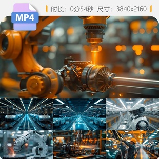 高清新质生产力新能源汽车AI自动化生产线数字机器制造机视频素材