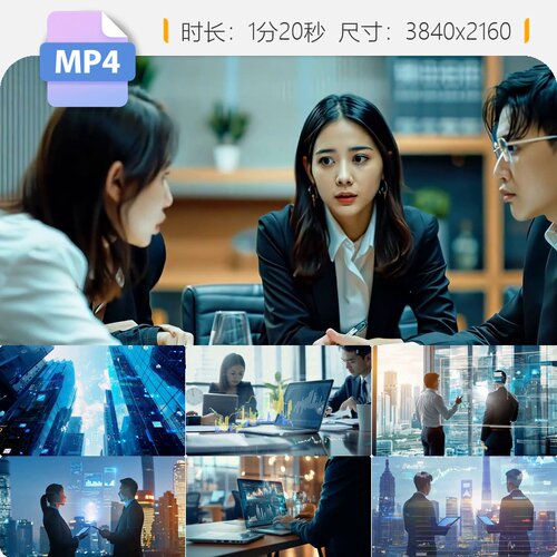 高清智慧办公商务精英自动化会议高效沟通创新策略谈判社视频素材