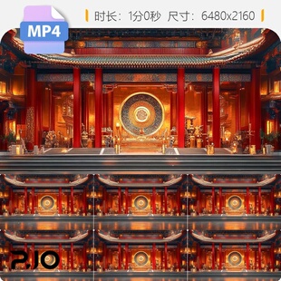 高清宫殿背景皇堂戏曲京剧舞台古代典国风民族文艺演出视频素材