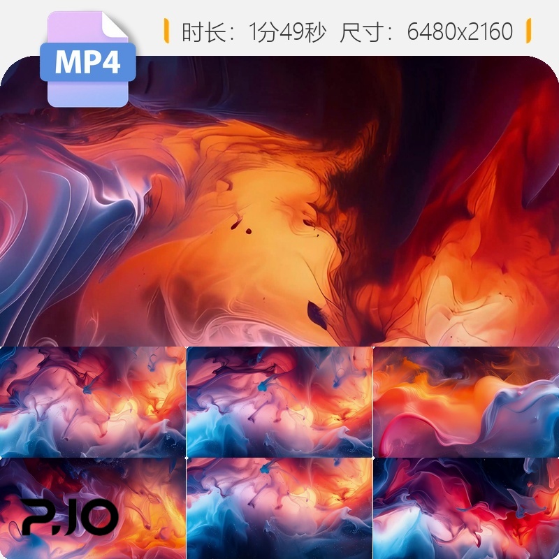 高清双面燕洵配乐背景古典舞唯美水墨汉服走秀LED大屏幕视频素材