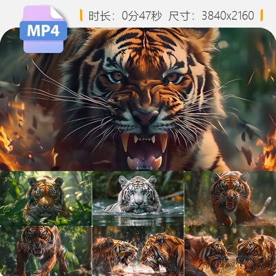 高清百兽之王老虎愤怒咆哮吼力量爆炸山顶威严强霸非洲领视频素材
