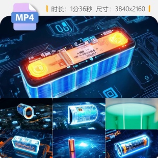 高清新能源电池未来科技固态电池智能管理系统安全环保绿视频素材