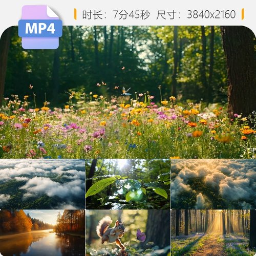 高清森林航拍树林溪流清晨云雾山川绿水唯美生态环境视频素材