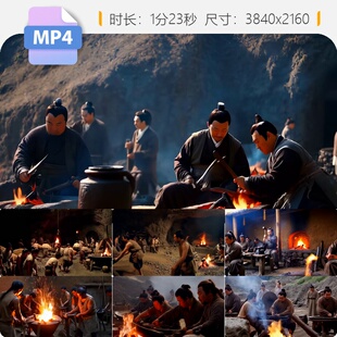 高清商周青铜冶炼千锤百炼古代工匠打铁锻造传统金属工艺视频素材