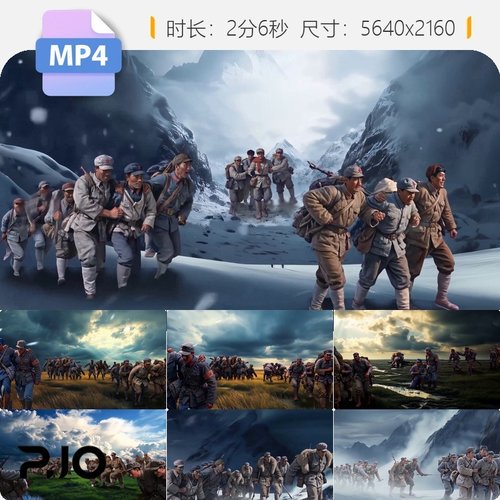 高清红军长征万里爬雪山过草地历史路线胜利初心使命视频素材