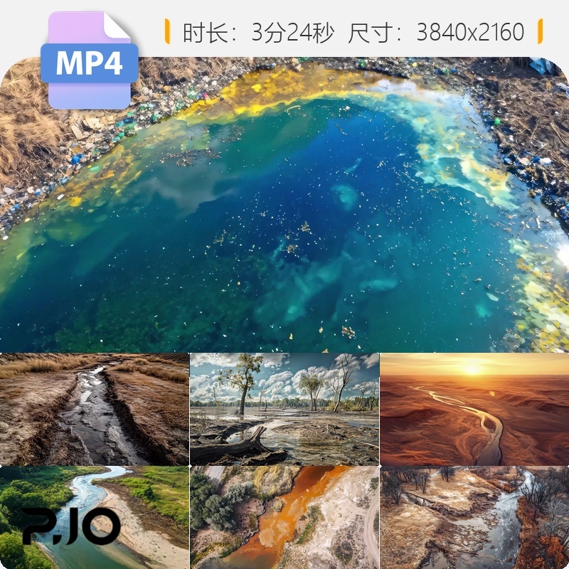 高清水土流失土地干旱荒漠化3广告宣传片航拍空镜延时素视频素材