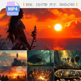 高清原始部落石器时代史前文明炎黄子孙远古蛮荒生活进化视频素材