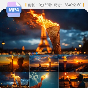 高清奥运火炬特写奥林匹克精神顽强不屈毅力比赛竞技国际视频素材