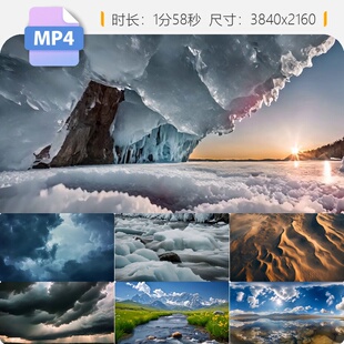 高清地球环境气候自然生态治理沙漠绿洲冰川雪山河流生命视频素材