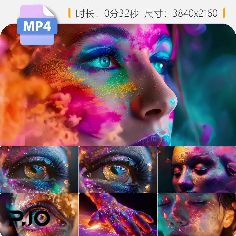 高清生命全息未来抽象概念4k大气科幻赛博朋克AI动画视频素材