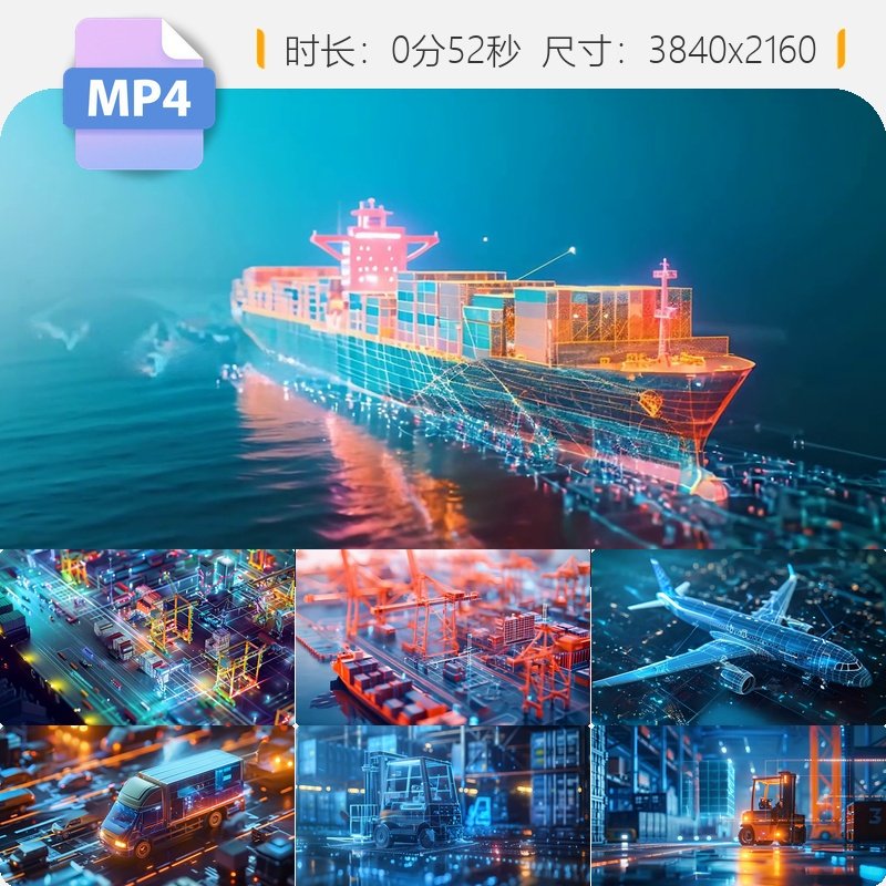 高清电子科技智慧物流仓储自动分拣无人配送物联网数据视频素材