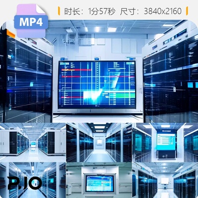 高清液冷AI算力中心超级计算集群训练华为GPU服务器时代视频素材