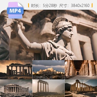 高清古希腊神话遗址爱琴海罗德岛雅典娜卫城帕台农庙景点视频素材