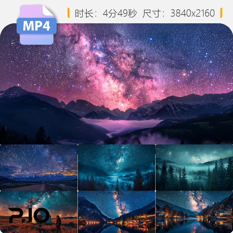 高清大气星空星轨极光延时银河浩瀚自然唯美意境梦幻静谧视频素材