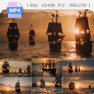 高清古代商船海上丝绸之路4K乘风破浪扬帆起航郑视频素材