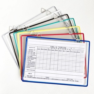 A4挂墙文件袋横竖向双面磨砂透明吊挂式文件夹PVC工厂车间生产线流程表挂壁工资料袋展示多色文件袋钢丝骨架