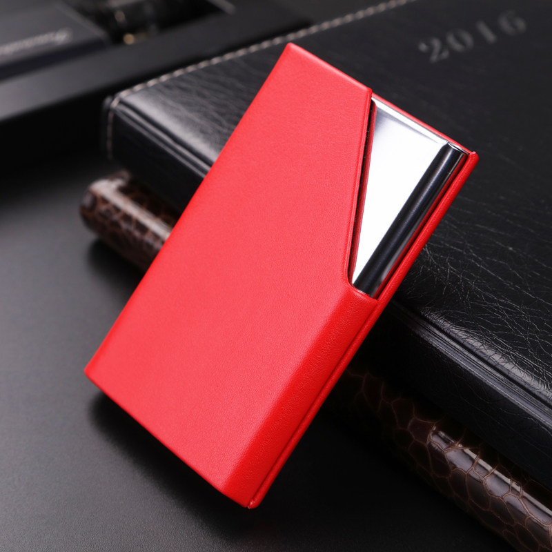 皮质促销名片夹男女士商务时尚办公大容量创意女式定制牛皮名片盒