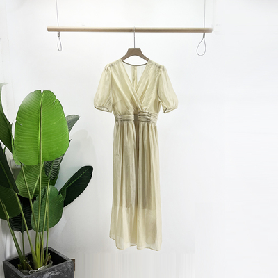 气质短袖裙子收腰显瘦连衣裙