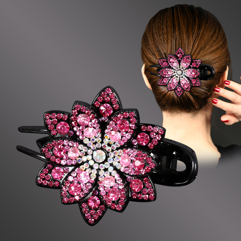 赫蕾莎抓夹水钻发饰妈妈鸭嘴夹