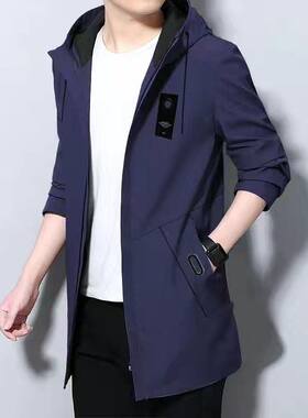 休闲风衣男士中长款外套