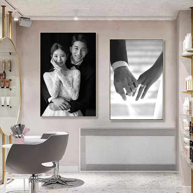 婚纱店装饰画照相馆摄影棚影楼婚庆公司背景墙挂画婚房结婚海报
