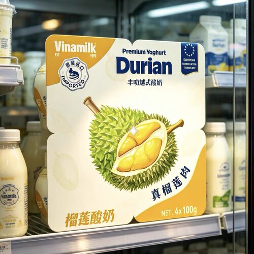 越南原装进口vinamilk酸奶榴莲草莓网红什锦水果酸奶芒果甜品零食