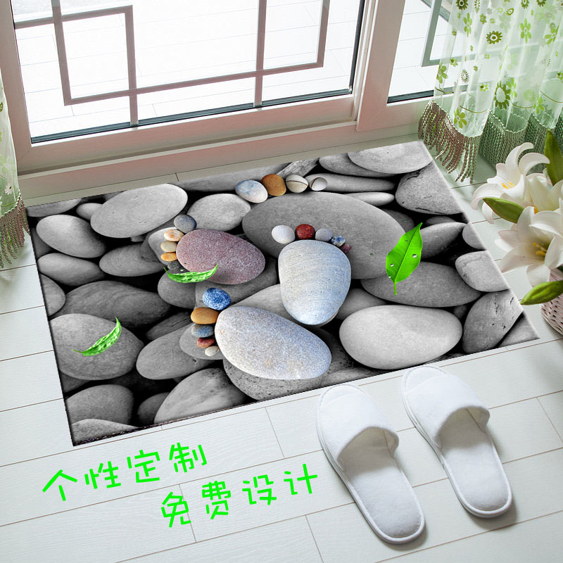 钢化玻璃门口脚踏垫地垫脚垫家用入户门垫免洗玄关地踏防滑定制