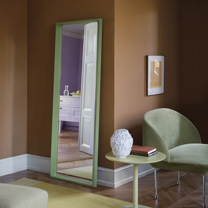 丹麦进口MUUTO ARCED MIRROR 彩色云杉木穿衣镜镜子卧室北欧简约