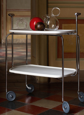 意大利Magis Transit白色推车置物架收纳架不锈钢塑料餐车双层