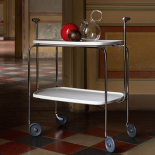 意大利Magis Transit白色推车置物架收纳架不锈钢塑料餐车双层