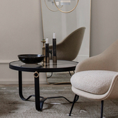 北欧现代客厅沙发茶几边几 丹麦进口Gubi Adnet 圆形咖啡桌休闲