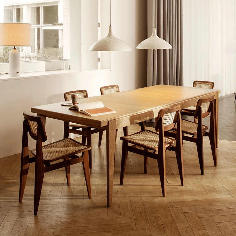 GUBI北欧轻奢简约S-Table长方形台面可扩展家用多人餐桌