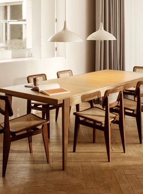 GUBI北欧轻奢简约S-Table长方形台面可扩展家用多人餐桌