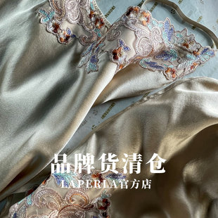 清仓S.LAPERLA重磅真丝睡衣女花蕾丝性感家居服套装高级感