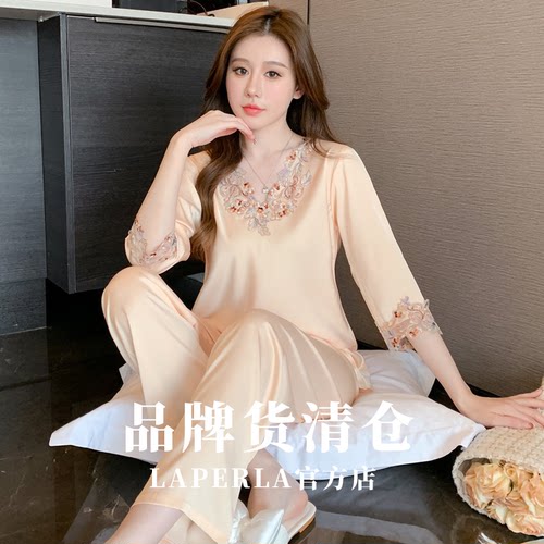 LAPERLA法式丝绸蕾丝睡衣套装