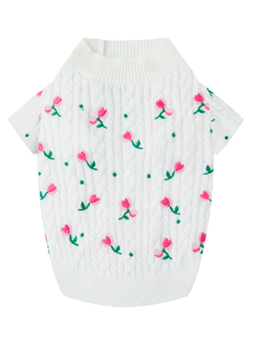 UNLEASHED韩国宠物秋冬刺绣毛衣保暖内搭打底居家服可爱狗狗衣服