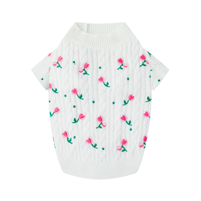 UNLEASHED韩国宠物秋冬刺绣毛衣保暖内搭打底居家服可爱狗狗衣服