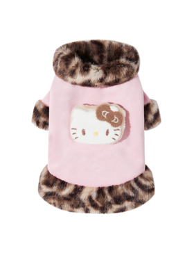 UNLEASHED韩国秋冬kitty麂皮外套马尔济斯西施狗狗保暖宠物衣服