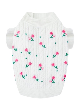 UNLEASHED韩国宠物秋冬刺绣毛衣保暖内搭打底居家服可爱狗狗衣服