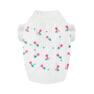 UNLEASHED韩国宠物秋冬刺绣毛衣保暖内搭打底居家服可爱狗狗衣服