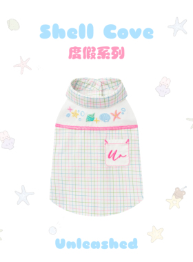 UNLEASHED狗狗夏季衣服度假花衬衫无袖背心薄款马尔济斯宠物衣服
