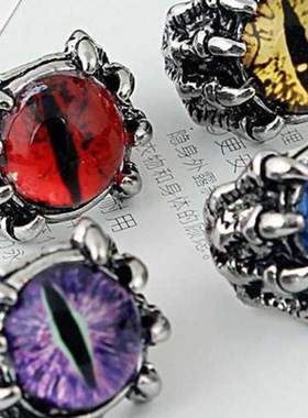 指环王索伦眼开口指环时尚爪子女男士学生简约潮复古恶魔之眼戒指