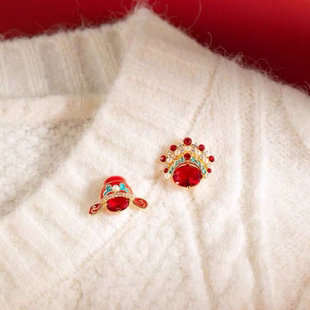 中国风刀马旦胸针女高档胸花别针脸谱金属徽章情侣一对配饰品