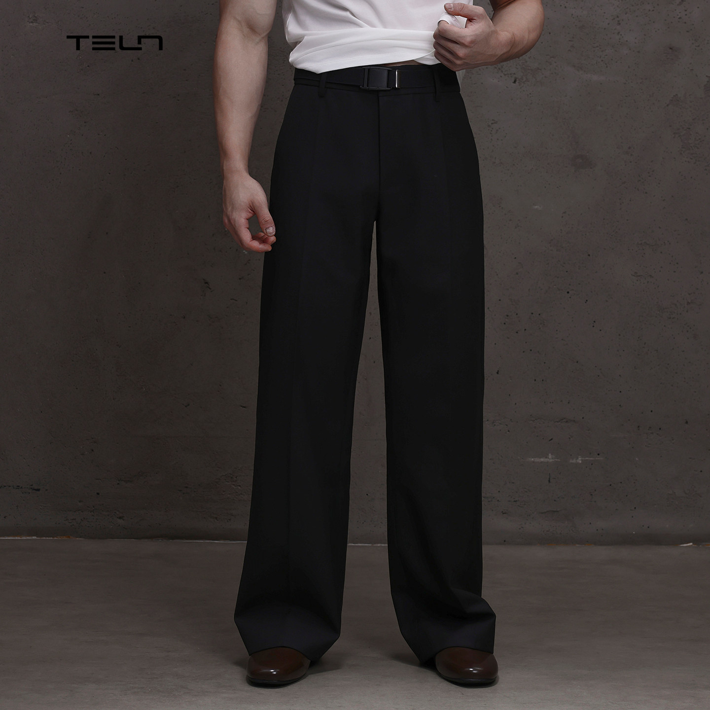 ttelen.直筒H版羊毛西裤休闲长裤丨羊毛天丝丨利落挺阔丨抗皱免烫图片