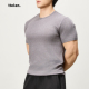 ttelen.轻量透气 T恤正肩显大训练健身老钱风运动TEE 云感螺纹短袖