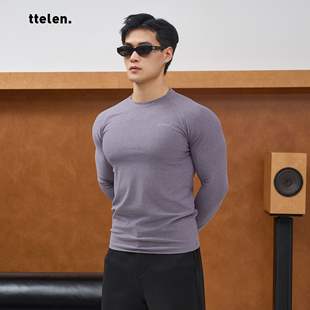 显大健身衣服 内搭打底插肩袖 ttelen.秋冬厚实紧身运动T恤长袖 男款